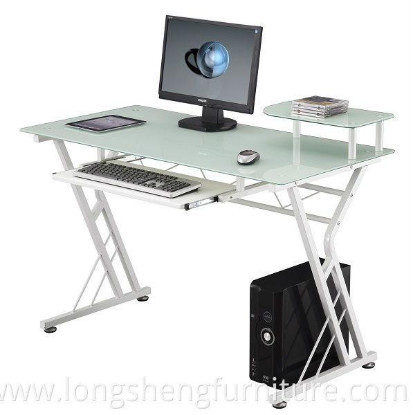 Metal frame glass laptop table